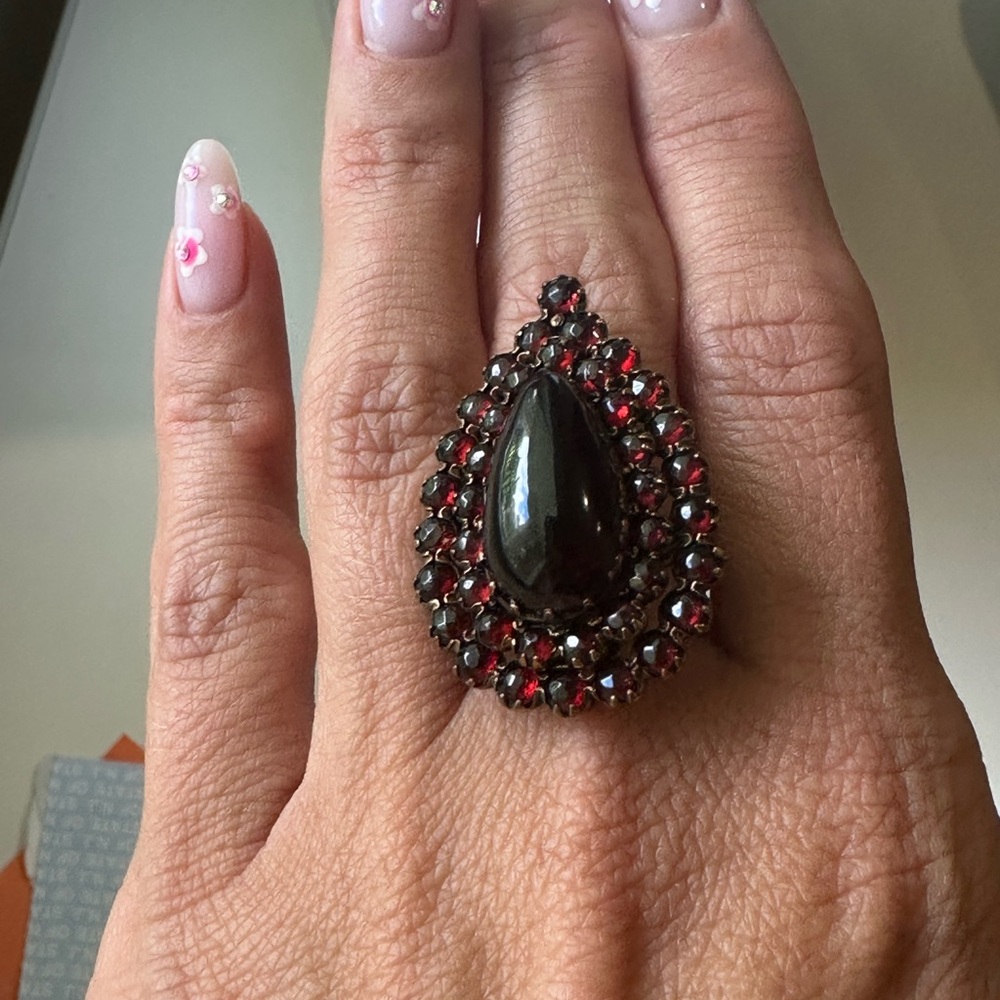 💎Antique 💎Bohemian Garnet Ring 14k - Picture 4 of 8